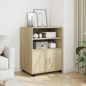 Armario con ruedas madera ingeniería roble Sonoma 60x48x81 cm de , Armarios archivadores - Ref: Foro24-853166, Precio: 103,62...