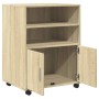 Armario con ruedas madera ingeniería roble Sonoma 60x48x81 cm de , Armarios archivadores - Ref: Foro24-853166, Precio: 103,62...
