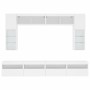 Mueble de pared de TV con luces LED 8 piezas blanco de , Muebles TV - Ref: Foro24-3216764, Precio: 349,85 €, Descuento: %