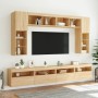 Muebles de TV de pared con luces LED 8 piezas roble sonoma de , Muebles TV - Ref: Foro24-3216766, Precio: 330,00 €, Descuento: %