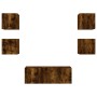 Muebles TV pared con LED 6 pzas madera ingeniería roble ahumado de , Muebles TV - Ref: Foro24-3216815, Precio: 178,03 €, Desc...