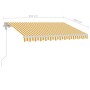Toldo automático LED sensor de viento amarillo blanco 350x250cm de vidaXL, Toldos - Ref: Foro24-3069533, Precio: 596,05 €, De...