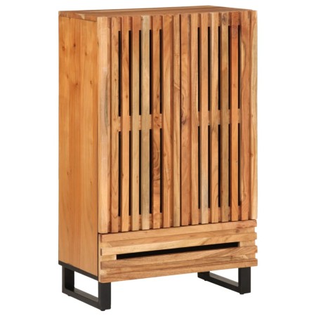 Aparador alto madera maciza de acacia 60x34x100 cm de , Almacenamiento para CD y DVD - Ref: Foro24-377585, Precio: 173,84 €, ...