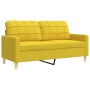 Juego de sofá 4 piezas con reposapiés y cojines tela amarillo de , Sofás - Ref: Foro24-3278316, Precio: 702,19 €, Descuento: %