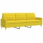 Juego de sofá 4 piezas con reposapiés y cojines tela amarillo de , Sofás - Ref: Foro24-3278316, Precio: 702,19 €, Descuento: %
