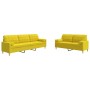 Juego de sofás con cojines 2 piezas tela amarillo claro de , Sofás - Ref: Foro24-3278340, Precio: 501,87 €, Descuento: %