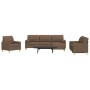 Juego de sofás 4 pzas con reposapiés y cojines tela marrón de , Sofás - Ref: Foro24-3278314, Precio: 713,75 €, Descuento: %