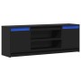 Mueble de TV con LED madera de ingeniería negro 139,5x34x50 cm de , Muebles TV - Ref: Foro24-852195, Precio: 132,87 €, Descue...