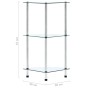 Estantería 3 niveles cristal templado transparente 30x30x67 cm en Librerías y estanterías | Comprar online en Foru.es