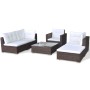 Set muebles de jardín 6 piezas y cojines ratán sintético marrón de , Conjuntos de jardín - Ref: Foro24-41873, Precio: 568,13 ...