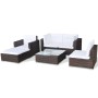 Set muebles de jardín 6 piezas y cojines ratán sintético marrón de , Conjuntos de jardín - Ref: Foro24-41873, Precio: 568,13 ...