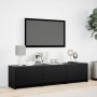 Mueble de TV con LED madera de ingeniería negro 165x34x40 cm de , Muebles TV - Ref: Foro24-852251, Precio: 112,49 €, Descuent...
