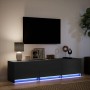 Mueble de TV con LED madera de ingeniería negro 165x34x40 cm de , Muebles TV - Ref: Foro24-852251, Precio: 112,49 €, Descuent...
