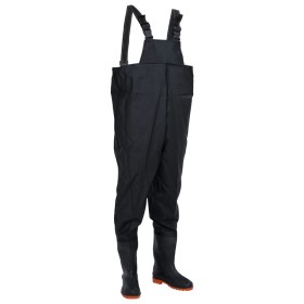 Vadeador de pecho con botas negro talla 46 de , Vadeadores para caza y para pesca - Ref: Foro24-4016989, Precio: 34,73 €, Des...