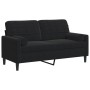 Sofá de 2 plazas con cojines terciopelo negro 140 cm de , Sofás - Ref: Foro24-3278224, Precio: 206,44 €, Descuento: %