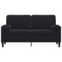 Sofá de 2 plazas con cojines terciopelo negro 140 cm de , Sofás - Ref: Foro24-3278224, Precio: 206,44 €, Descuento: %