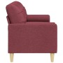 Sofá de 3 plazas con cojines tela rojo tinto 210 cm de , Sofás - Ref: Foro24-3278207, Precio: 360,66 €, Descuento: %