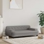 Cama para perros de cuero sintético gris 90x53x30 cm de , Camas para perros - Ref: Foro24-171879, Precio: 94,42 €, Descuento: %
