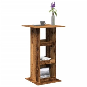 Mesa alta bar con almacenaje madera envejecida 60x60x102 cm de , Mesas de cocina y de comedor - Ref: Foro24-854335, Precio: 7...