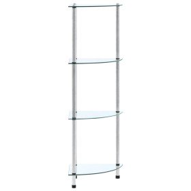 Estantería 4 niveles cristal templado transparente 30x30x100 cm en Librerías y estanterías | Comprar online en Foru.es