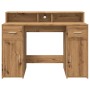 Escritorio con LED madera ingeniería roble artisian 120x55x91cm de , Escritorios - Ref: Foro24-3309419, Precio: 184,60 €, Des...