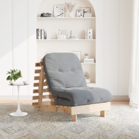 Futón sofá cama con colchón madera maciza de pino 70x206x11 cm de , Futones - Ref: Foro24-846751, Precio: 171,76 €, Descuento: %