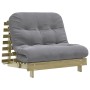 Futón sofá cama con colchón madera impregnada pino 100x206x11cm de , Futones - Ref: Foro24-846770, Precio: 250,19 €, Descuent...