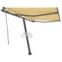 Toldo de pie automático amarillo y blanco 300x250 cm de vidaXL, Toldos - Ref: Foro24-3069708, Precio: 421,69 €, Descuento: %