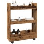 Carro de almacenaje estrecho 3 niveles madera envejecida de , Carros de cocina y comedor - Ref: Foro24-855257, Precio: 53,53 ...