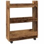 Carro de almacenaje estrecho 3 niveles madera envejecida de , Carros de cocina y comedor - Ref: Foro24-855257, Precio: 53,53 ...