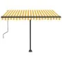 Toldo de pie automático amarillo y blanco 300x250 cm de vidaXL, Toldos - Ref: Foro24-3069708, Precio: 421,69 €, Descuento: %