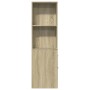 Armario de baño estrecho con ruedas madera roble Sonoma de , Taquillas y armarios de almacenamiento - Ref: Foro24-855297, Pre...