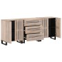 Aparador 3 piezas madera maciza de mango 60x34x75 cm de , Aparadores - Ref: Foro24-3217085, Precio: 359,94 €, Descuento: %