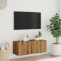 Mueble TV de pared madera ingeniería roble artisan 80x30x30 cm de , Muebles TV - Ref: Foro24-856017, Precio: 53,94 €, Descuen...