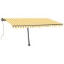 Toldo automático LED sensor de viento amarillo blanco 400x300cm de vidaXL, Toldos - Ref: Foro24-3069753, Precio: 705,73 €, De...