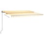 Toldo automático LED sensor de viento amarillo blanco 400x300cm de vidaXL, Toldos - Ref: Foro24-3069753, Precio: 705,73 €, De...