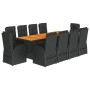 Set de comedor jardín 11 pzas con cojines ratán sintético negro de , Conjuntos de jardín - Ref: Foro24-3277652, Precio: 1,00 ...