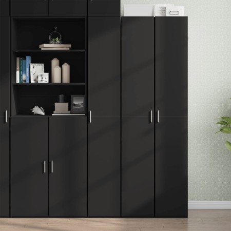 Aparador de madera de ingeniería negro 30x42,5x185 cm de , Aparadores - Ref: Foro24-3281393, Precio: 143,02 €, Descuento: %