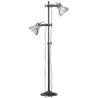 Lámpara de pie 2 pantallas plateada hierro fundido E27 de , Lámparas - Ref: Foro24-320583, Precio: 104,44 €, Descuento: %