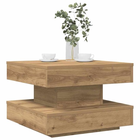 Mesa de centro giratoria 360 grados roble artisan 50x50x34,5 cm de , Mesas de centro - Ref: Foro24-858478, Precio: 66,65 €, D...