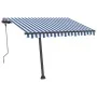 Toldo de pie manual retráctil azul y blanco 300x250 cm de vidaXL, Toldos - Ref: Foro24-3069696, Precio: 315,31 €, Descuento: %