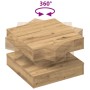 Mesa de centro giratoria 360 grados roble artisan 50x50x34,5 cm de , Mesas de centro - Ref: Foro24-858478, Precio: 66,65 €, D...