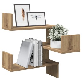 Estanterías pared de esquina 2 uds madera roble 40x40x49,5 cm de , Estantes y estanterías - Ref: Foro24-856609, Precio: 47,99...