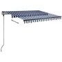 Toldo de pie manual retráctil azul y blanco 300x250 cm de vidaXL, Toldos - Ref: Foro24-3069696, Precio: 315,31 €, Descuento: %
