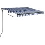 Toldo de pie manual retráctil azul y blanco 300x250 cm de vidaXL, Toldos - Ref: Foro24-3069696, Precio: 361,05 €, Descuento: %