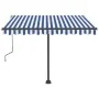 Toldo de pie manual retráctil azul y blanco 300x250 cm de vidaXL, Toldos - Ref: Foro24-3069696, Precio: 315,31 €, Descuento: %