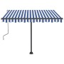 Toldo de pie manual retráctil azul y blanco 300x250 cm de vidaXL, Toldos - Ref: Foro24-3069696, Precio: 361,05 €, Descuento: %