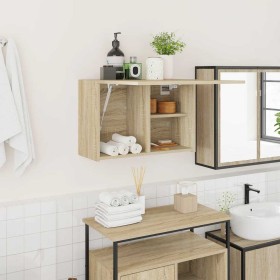 Mueble de pared baño madera ingeniería roble Sonoma 60x25x40 cm de , Tocadores de baño - Ref: Foro24-860069, Precio: 57,78 €,...