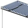 Toldo de pie manual retráctil azul y blanco 300x250 cm de vidaXL, Toldos - Ref: Foro24-3069696, Precio: 315,31 €, Descuento: %
