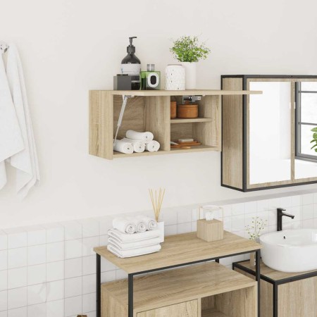 Mueble de pared baño madera ingeniería roble Sonoma 60x25x30 cm de , Tocadores de baño - Ref: Foro24-860060, Precio: 55,82 €,...